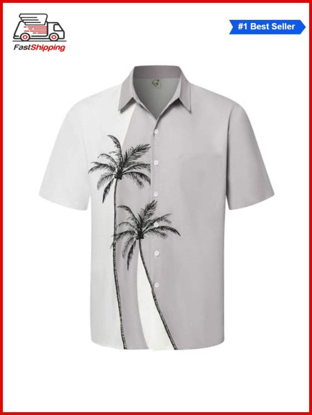 ✨Hardaddy Men's Hawaiian Shirt Short Sleeve Coconut Print Button Down Beach